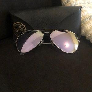Purple Rayban Aviator Sunglasses